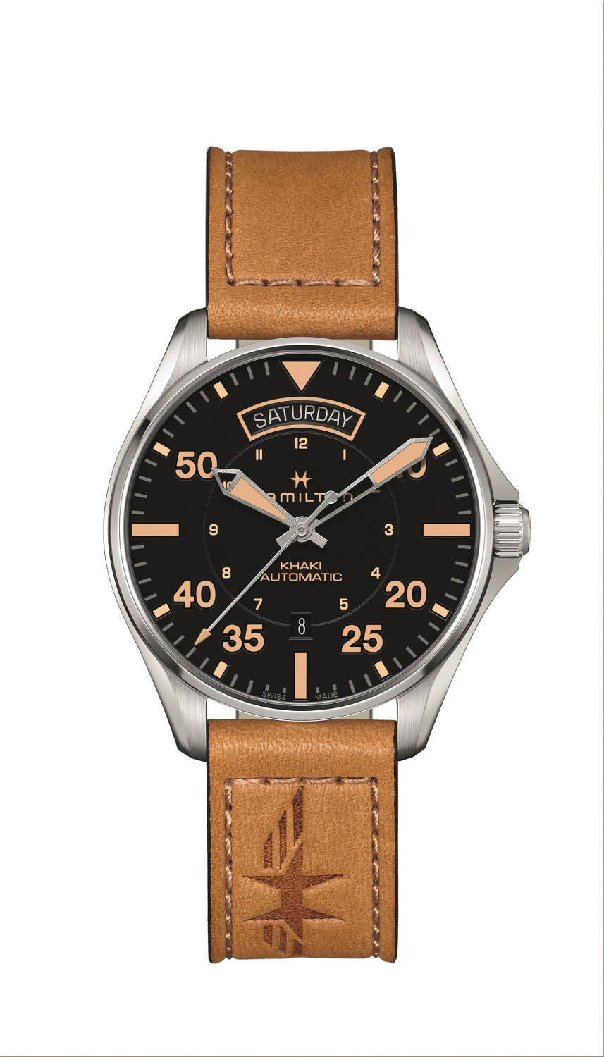 thumb 233 | HAMILTON Khaki Aviation Day Date Auto Brown Leather Strap