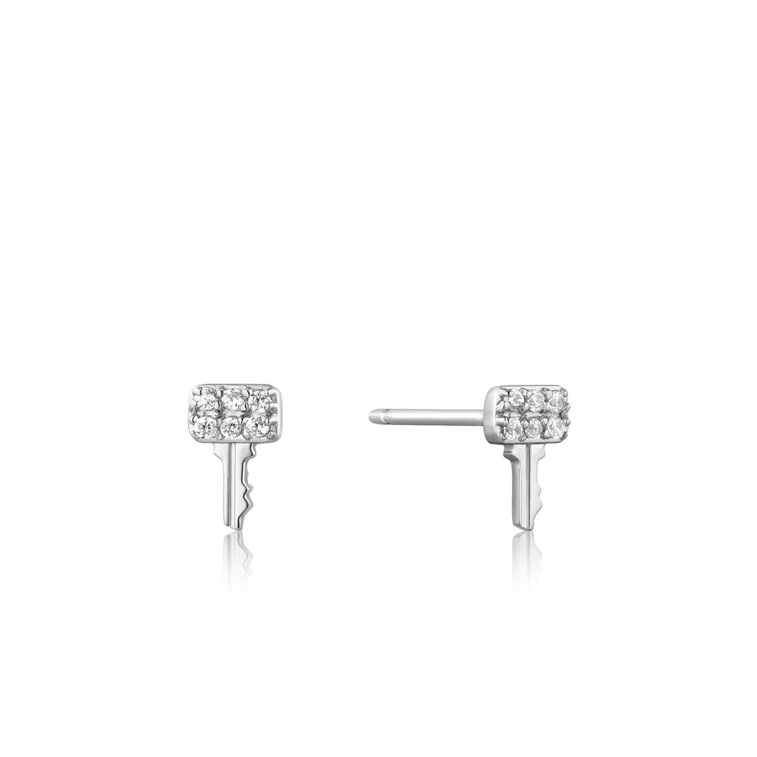 ANIA HAIE EARRINGS UNDER LOCK & KEY Silver Key Sparkle Stud thumb 763 | ANIA HAIE EARRINGS UNDER LOCK & KEY Silver Key Sparkle Stud