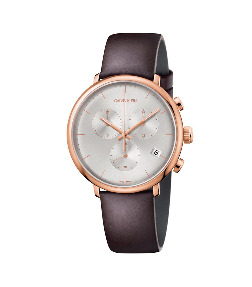 thumb 1121 | CALVIN KLEIN HIGH NOON Chrono Rose Gold Brown Leather Strap