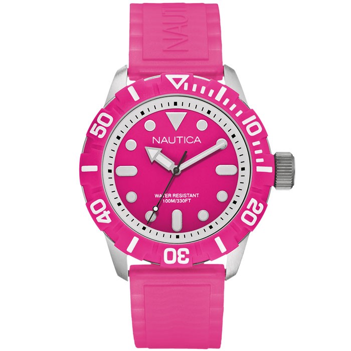 NAUTICA NSR 100 Pink Rubber Strap. thumb 1180 | NAUTICA NSR 100 Pink Rubber Strap.