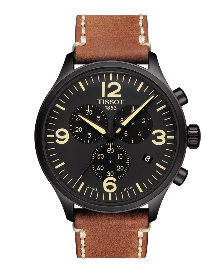 TISSOT CHRONO XL Brown Leather Strap thumb 242 | TISSOT CHRONO XL Brown Leather Strap