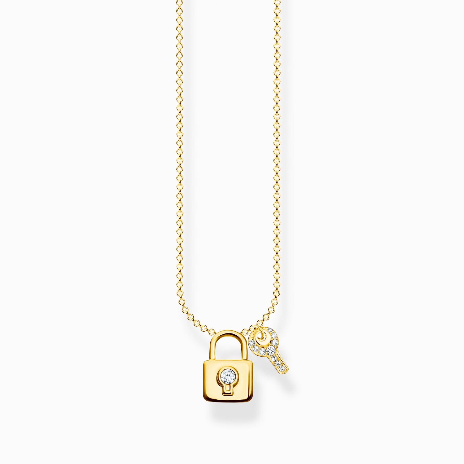 157336 | THOMAS SABO Silver Necklace Lock with Key Gold