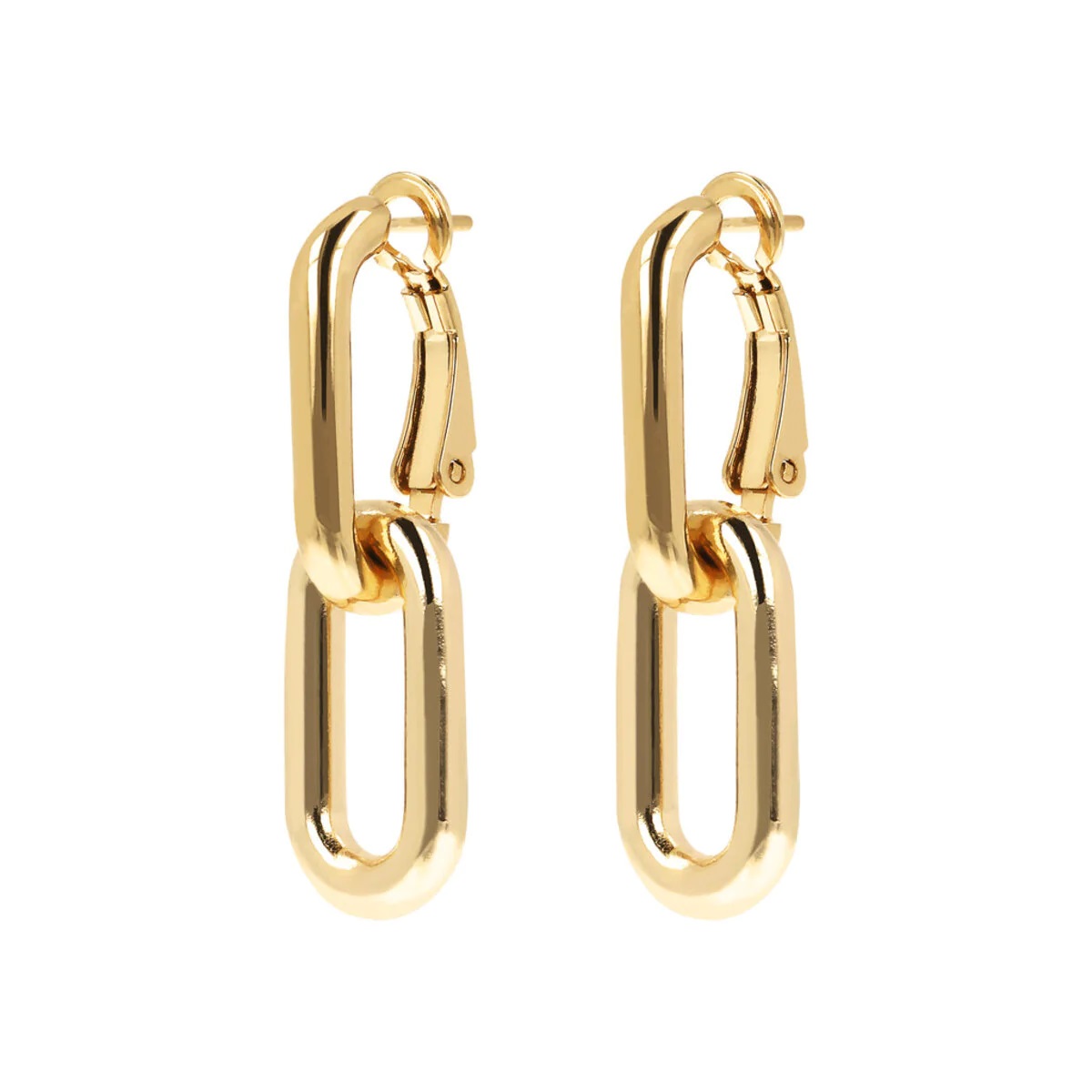 169340 | BRONZALLURE GOLDEN Pendant Earrings with Elongated Forzatina Paperclip