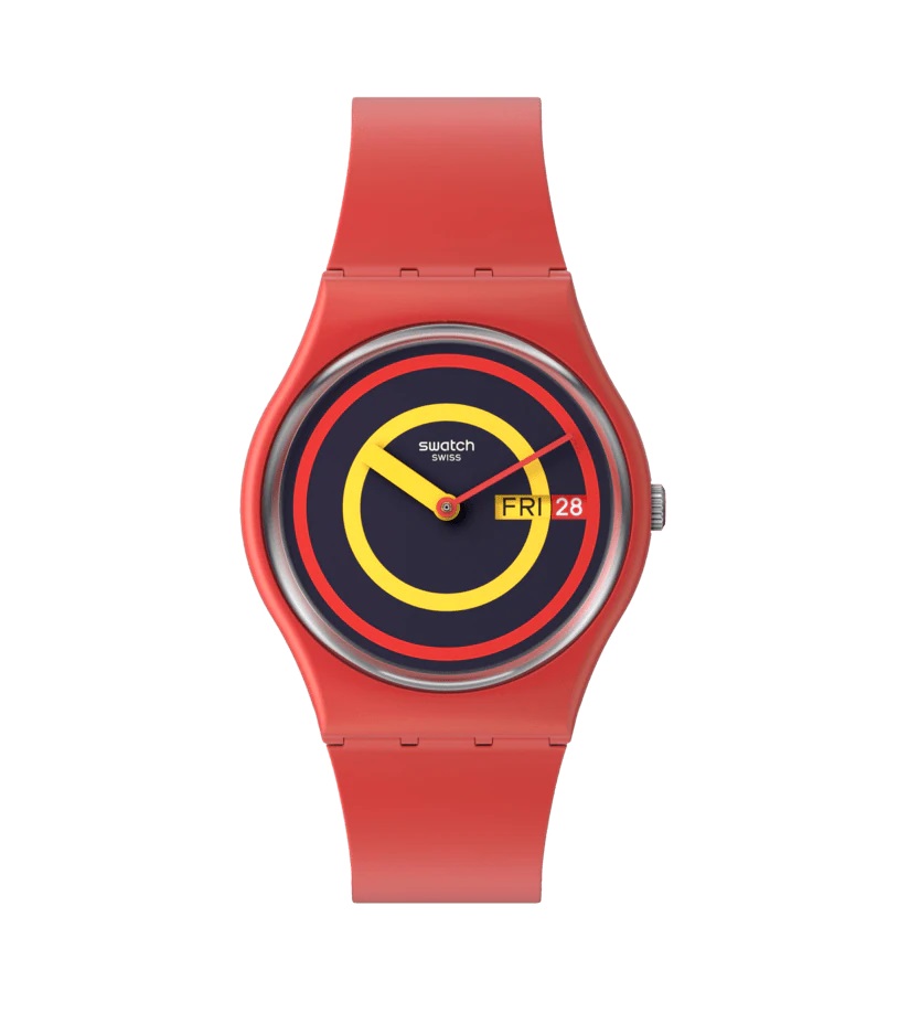170253 | SWATCH CONCENTRIC RED BIOSOURCED Red Silicone Strap