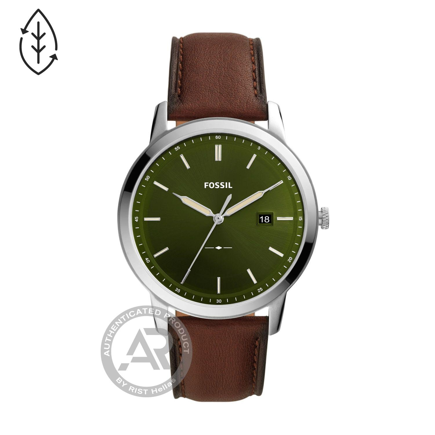 171075 | FOSSIL The Minimalist Solar Brown Leather Strap