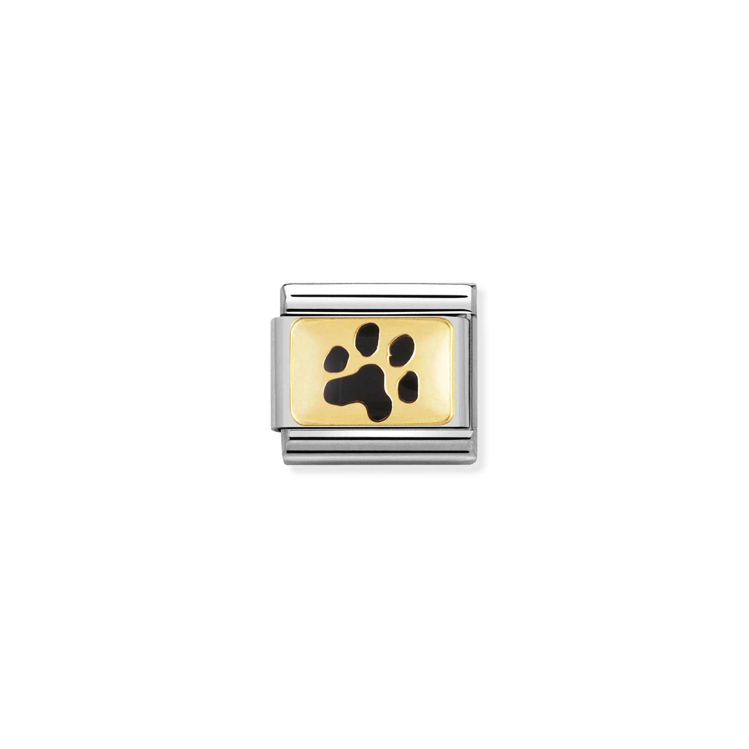 03028447 1 | NOMINATION COMPOSABLE CLASSIC LINK PAW PRINT 18K GOLD AND ENAMEL