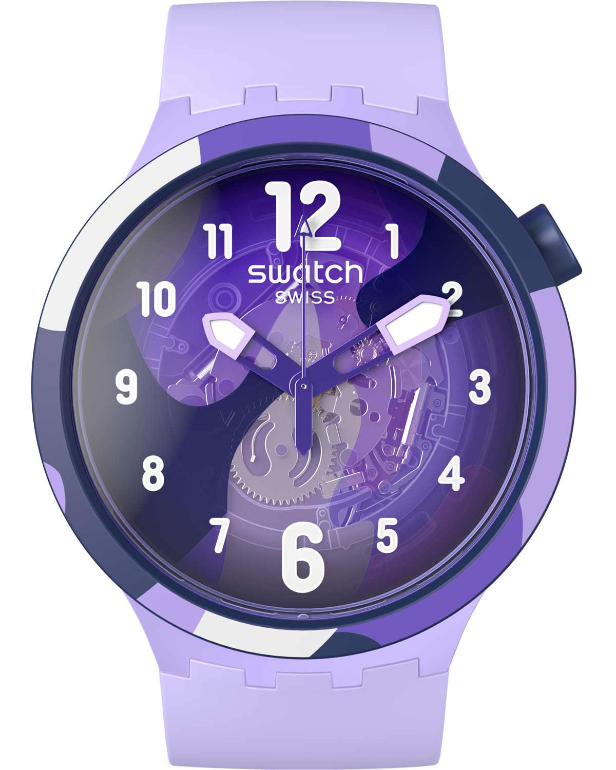 SB05V101 1 | SWATCH BIG BOLD LOOK RIGHT THRU VIOLET Purple Silicone Strap
