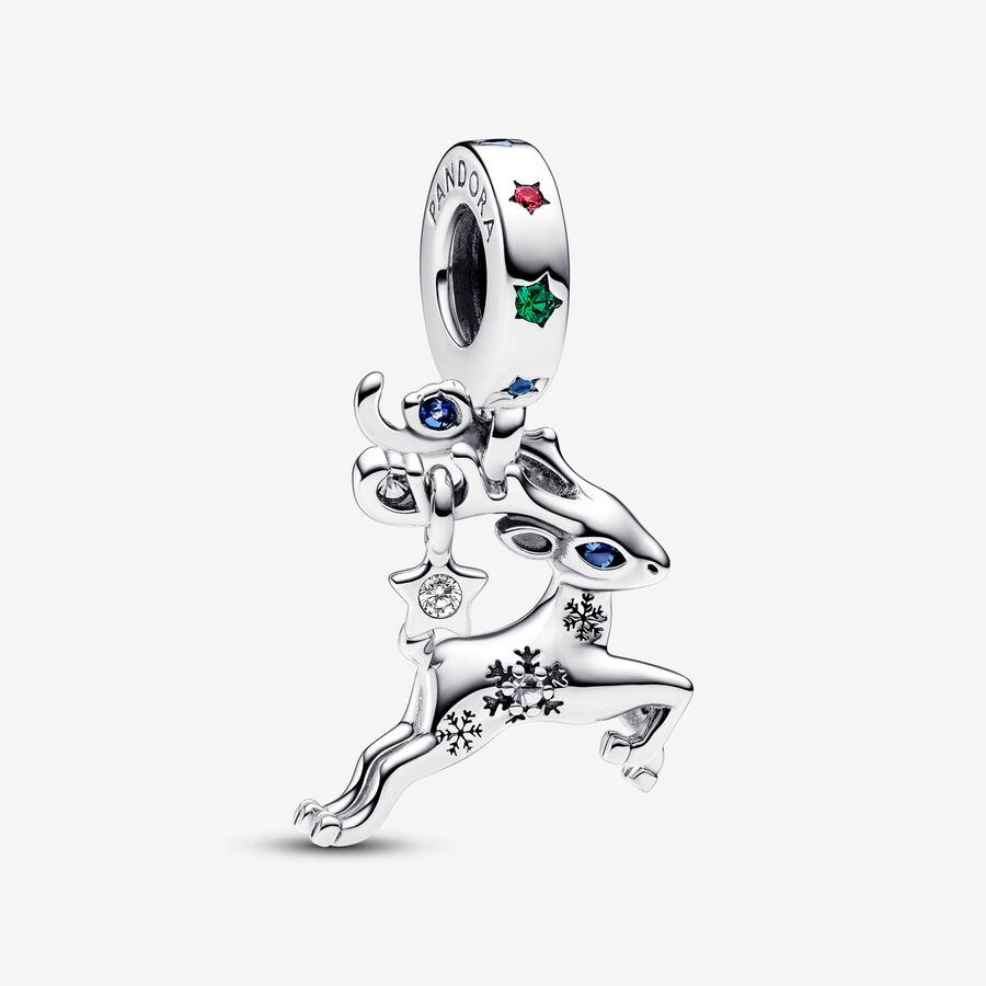 792826C01 1 | PANDORA MOMENTS Magical Christmas Reindeer Dangle Charm