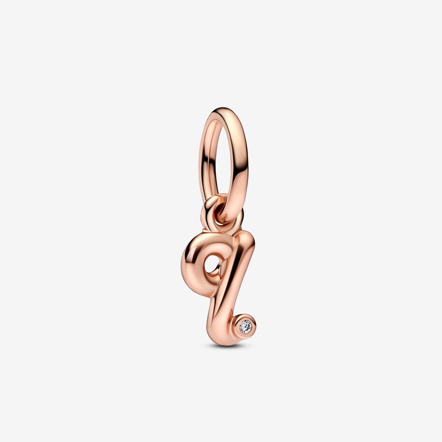 782476C01 1 | PANDORA MOMENTS Letter q Script Alphabet Dangle Charm