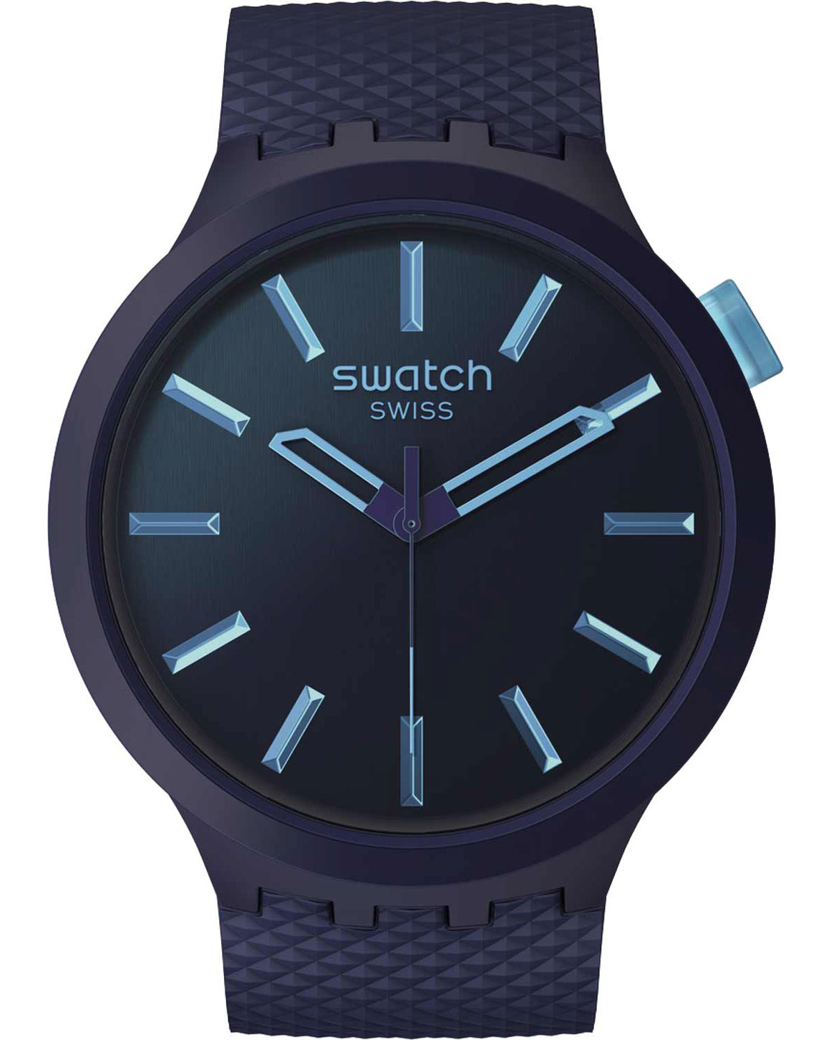 SB05N113 1 | SWATCH ESSENTIALS BIG BOLD INDIGO GLOW Blue Biosourced Strap