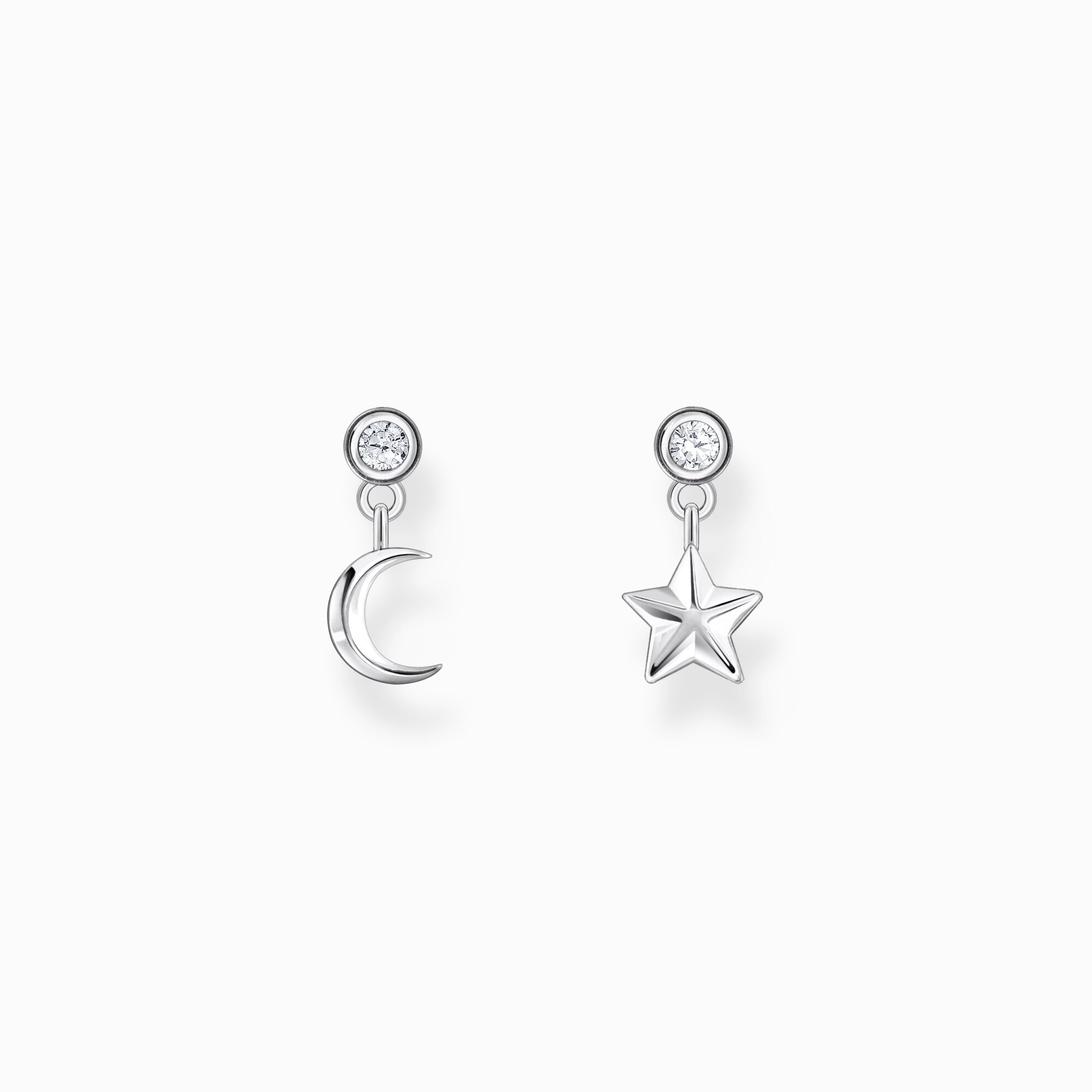 THOMAS SABO Silver Ear Studs with Sun and Moon Pendants H2293 051 14 | THOMAS SABO Silver Ear Studs with Sun and Moon Pendants