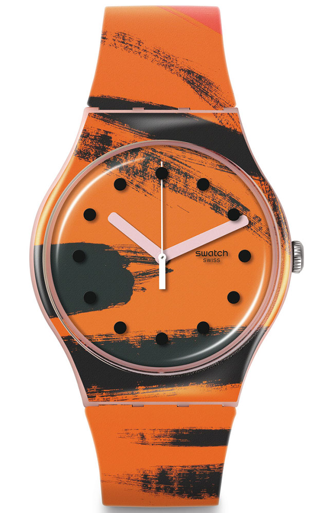 SUOZ362 | SWATCH BARNS-GRAHAM'S ORANGE AND RED ON PINK Silicone Strap