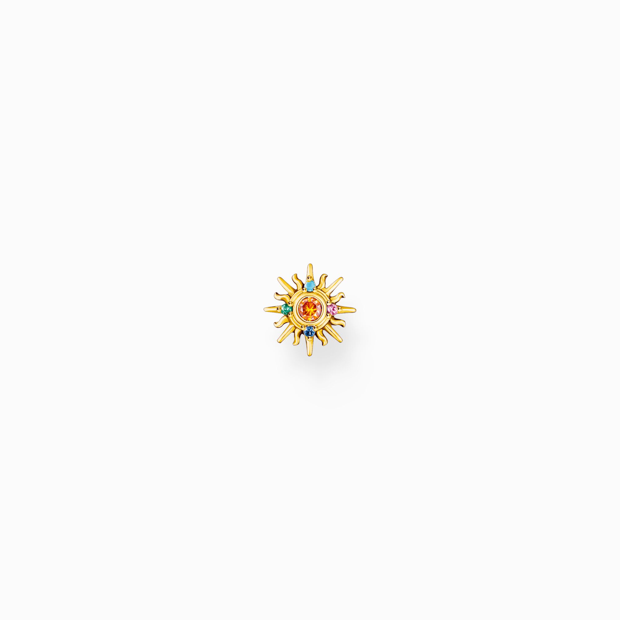 H2284 971 7 | THOMAS SABO Gold-Plated Single Ear Stud Sun with Colourful Stones