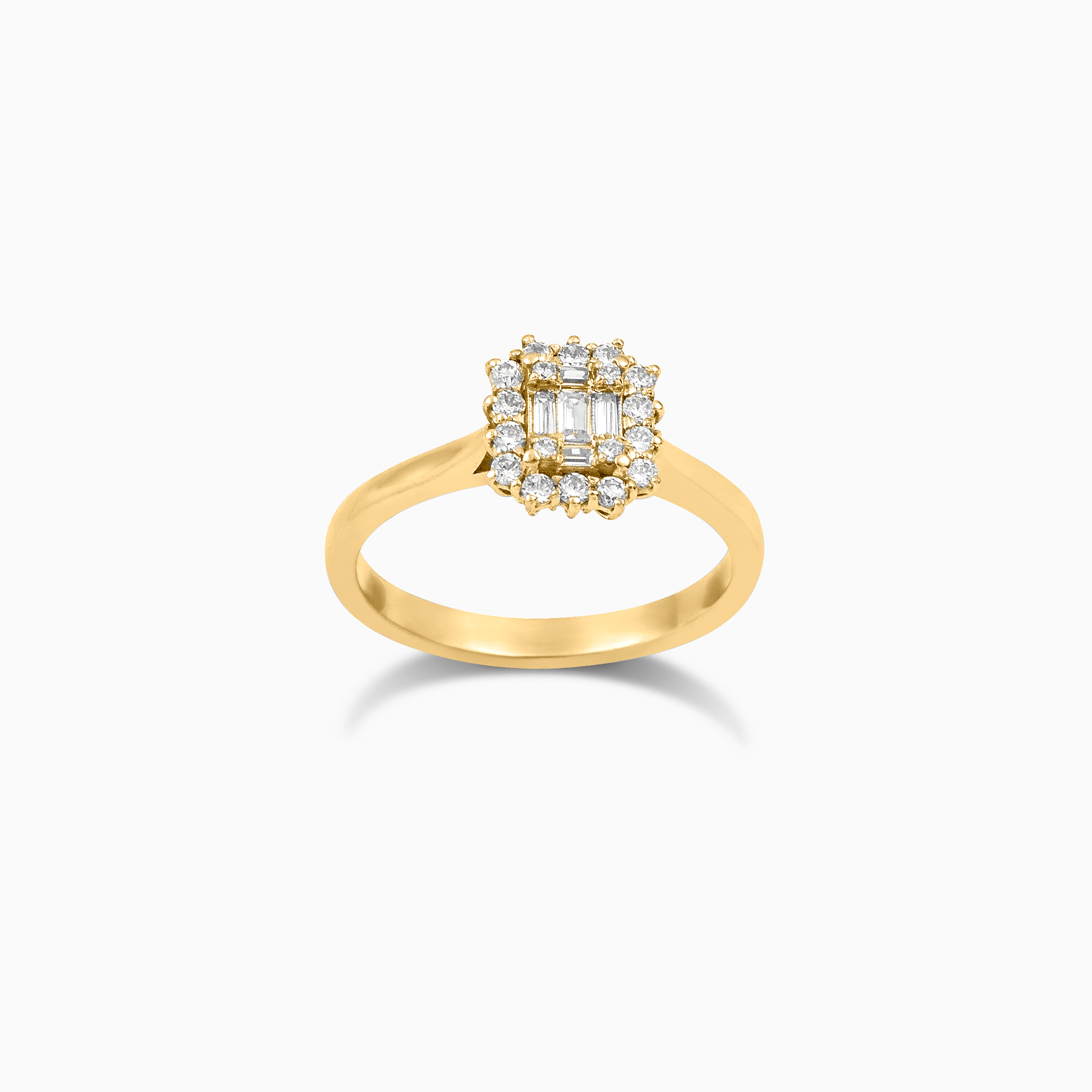 EM141 gold1 | DIAMOND JOOLS Rosette Ring in Gold 18K with Diamonds