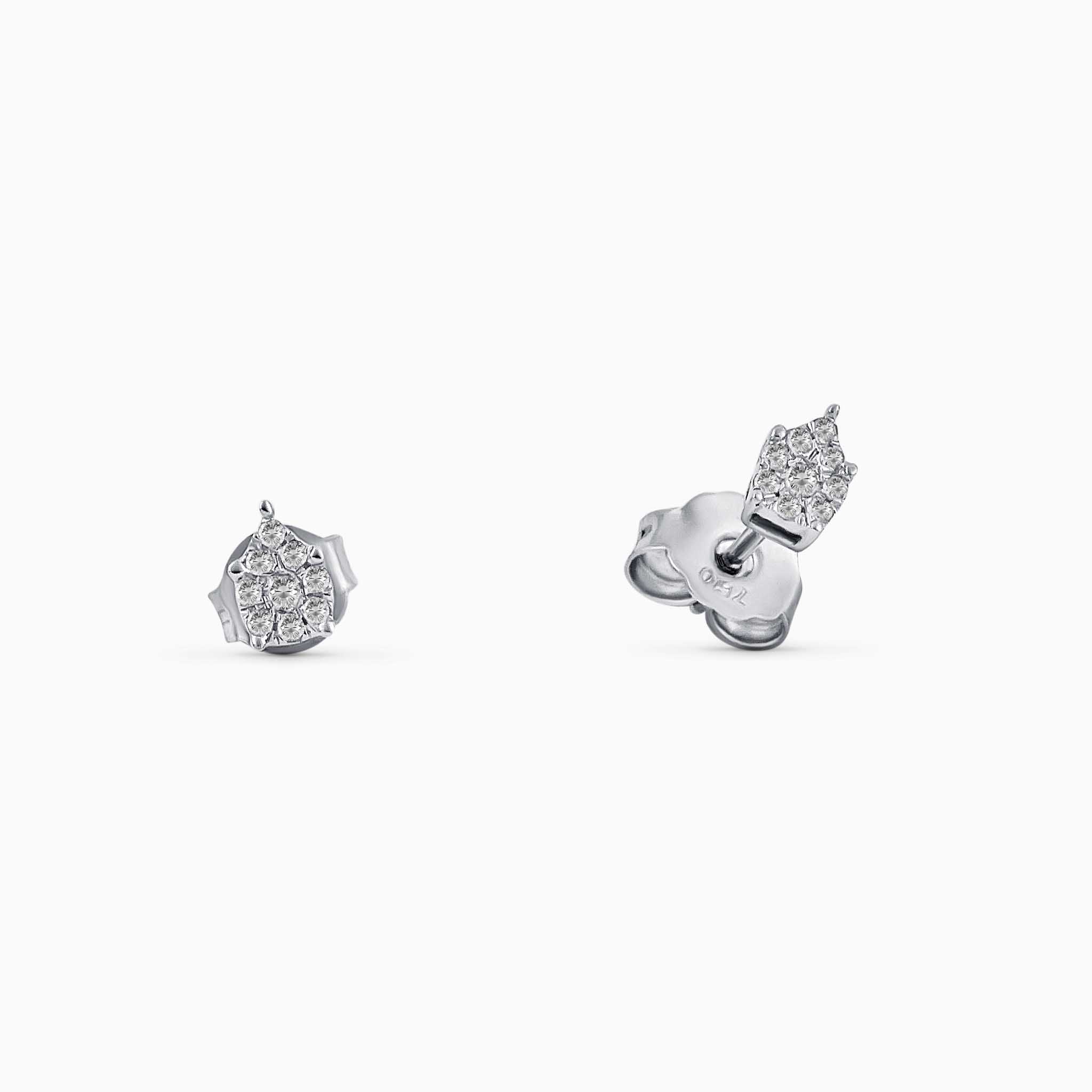 LE123 white1 | DIAMOND JOOLS Μultistone Earrings in Gold 18Κ with Diamonds