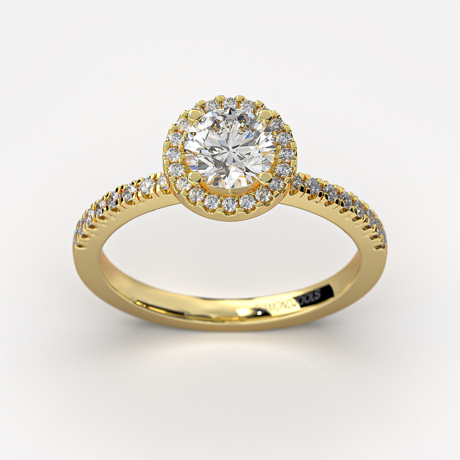 LR195 gold1 | DIAMOND JOOLS Rosette Ring in Gold 18K with Diamonds