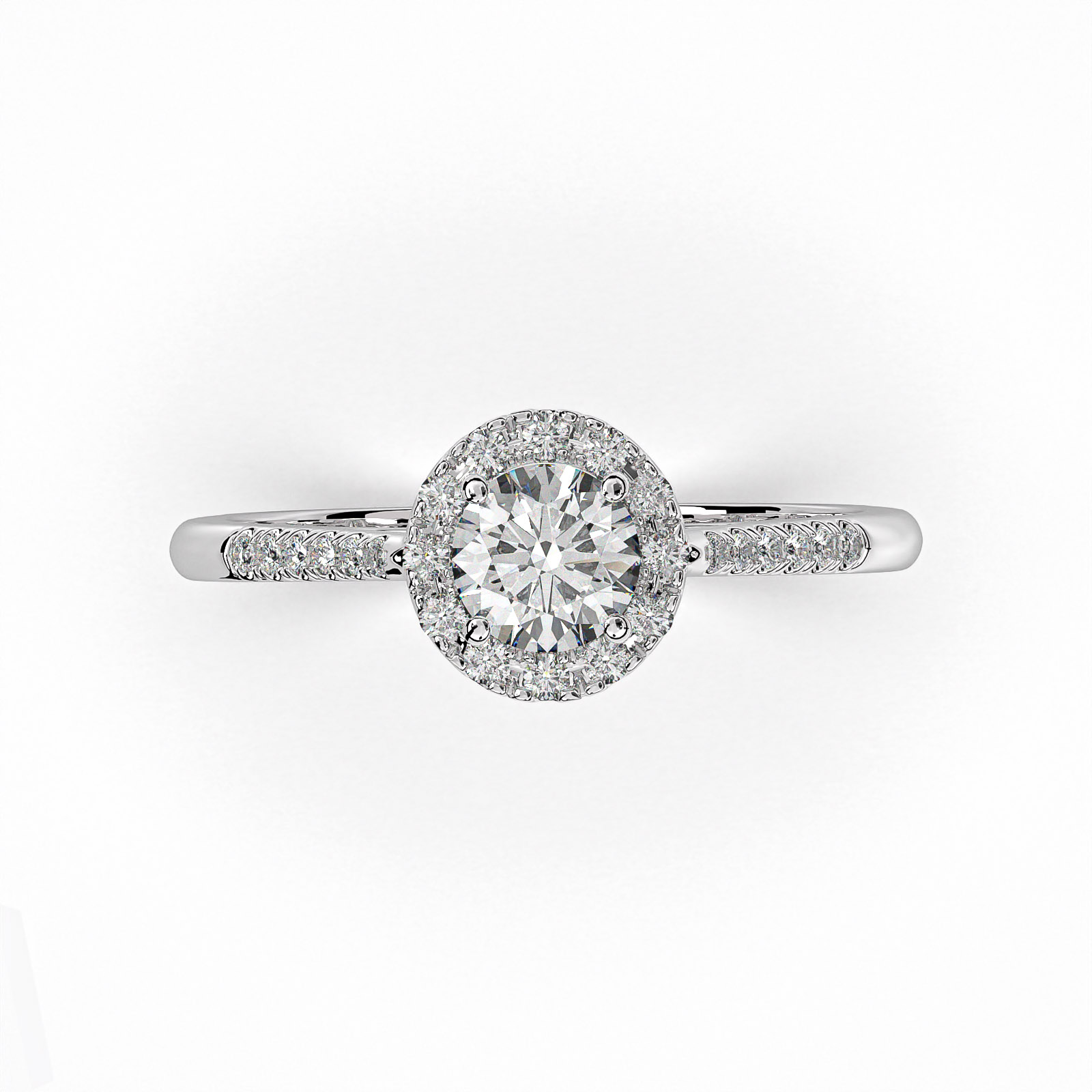 LR351 white1 | DIAMOND JOOLS Rosette Ring in Gold 18K with Diamonds