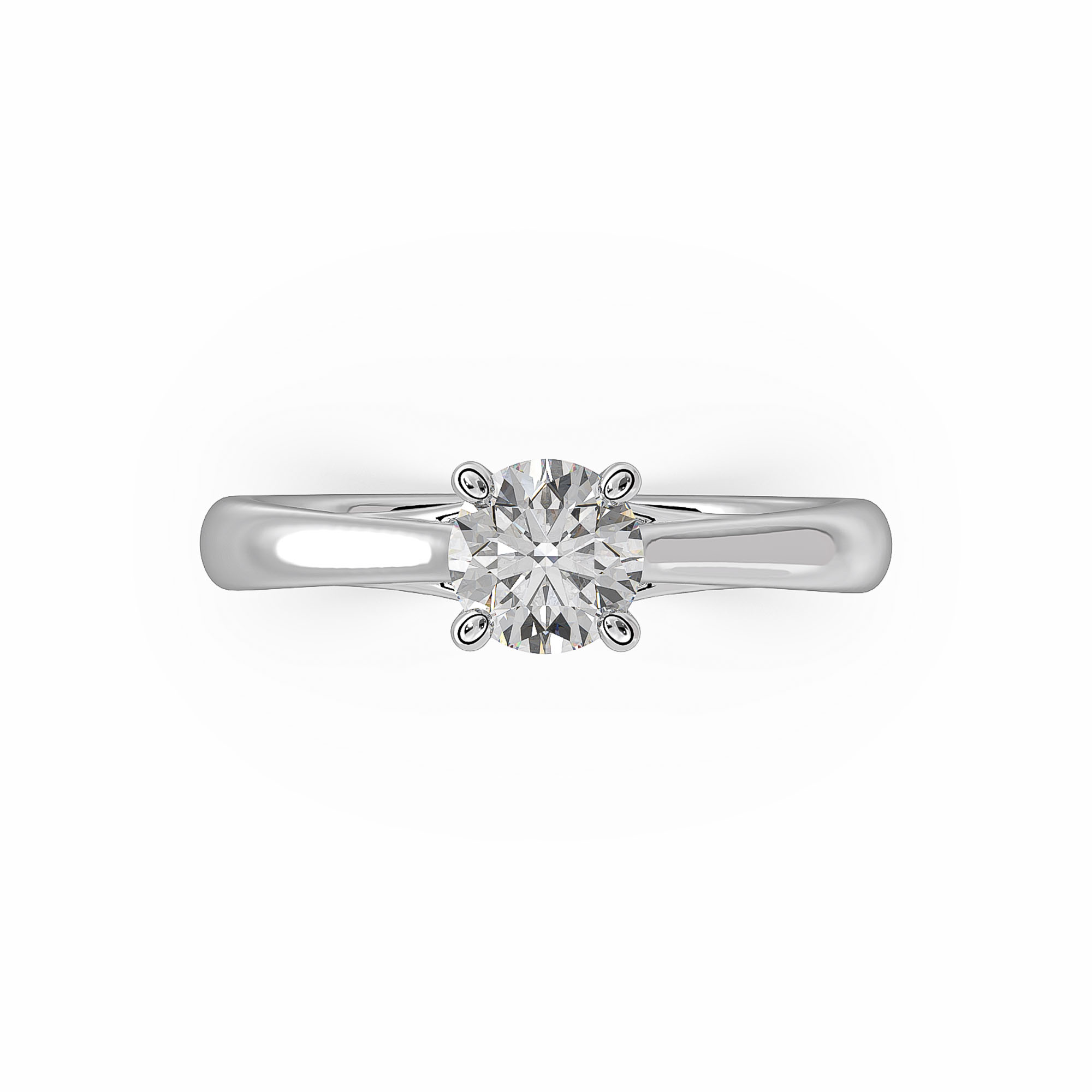 LR505 white1 | DIAMOND JOOLS Solitaire Ring in Gold 18K with Diamond