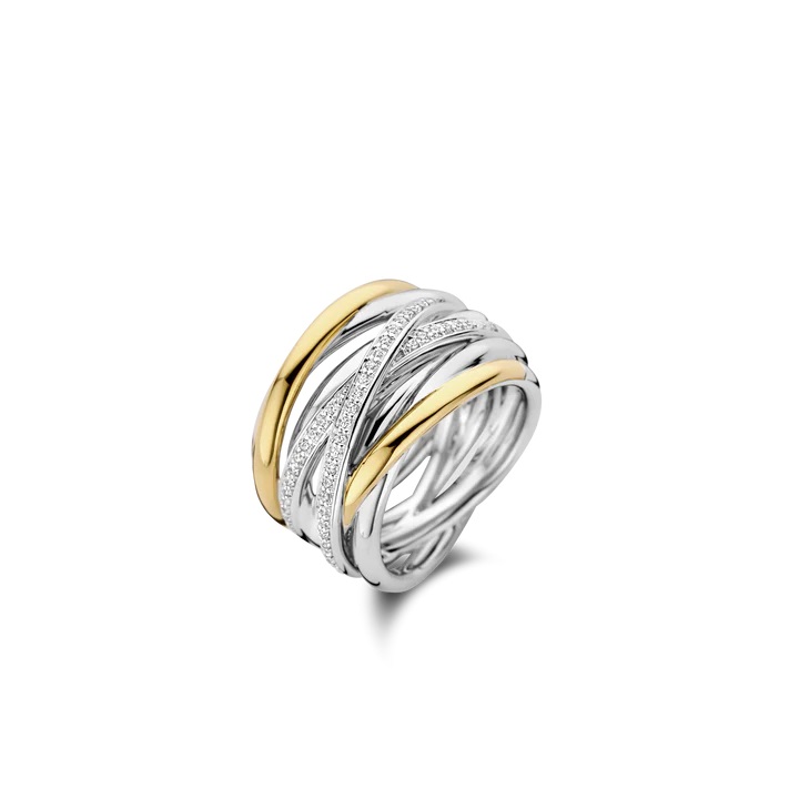 12067ZY 1 | TI SENTO MILANO RING Silver 925 Yellow Gold Plated with Zirconia