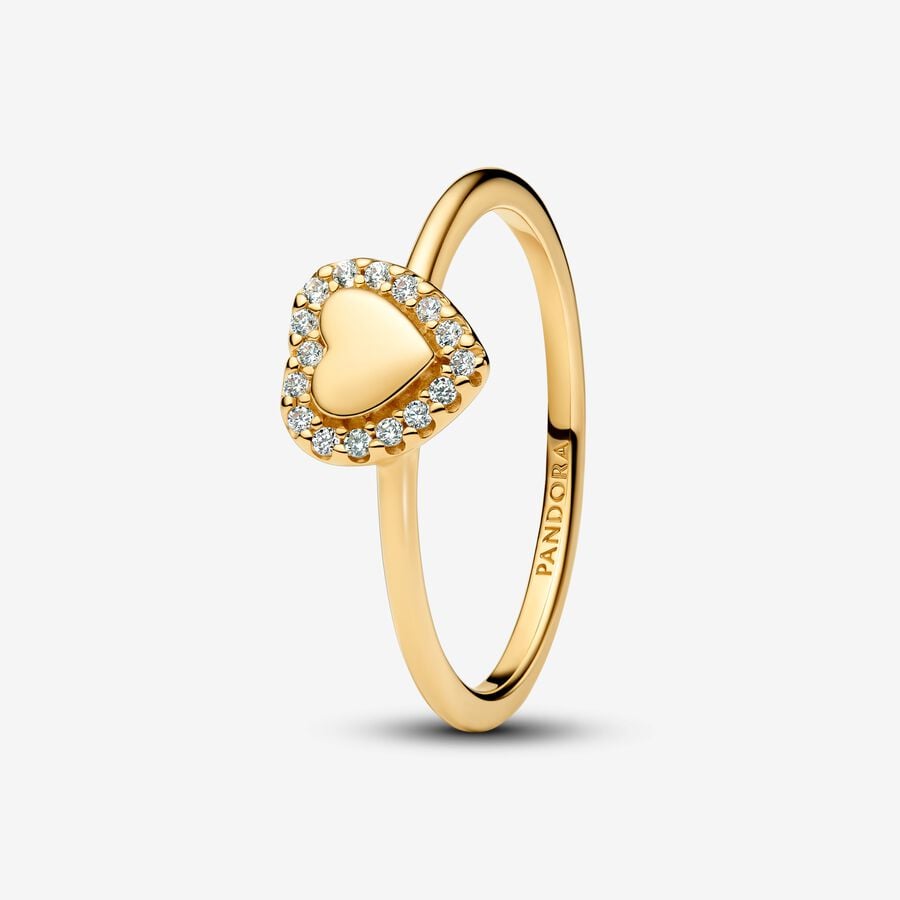PANDORA TIMELESS Engravable Heart Halo Ring 163801C01 50 | PANDORA TIMELESS Engravable Heart Halo Ring