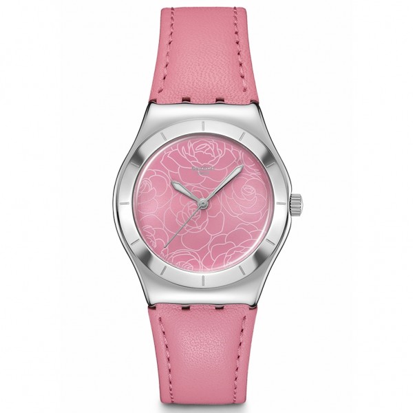 SWATCH PINK PETAL PROMISE Pink Leather Strap YLS234 | SWATCH PINK PETAL PROMISE Pink Leather Strap