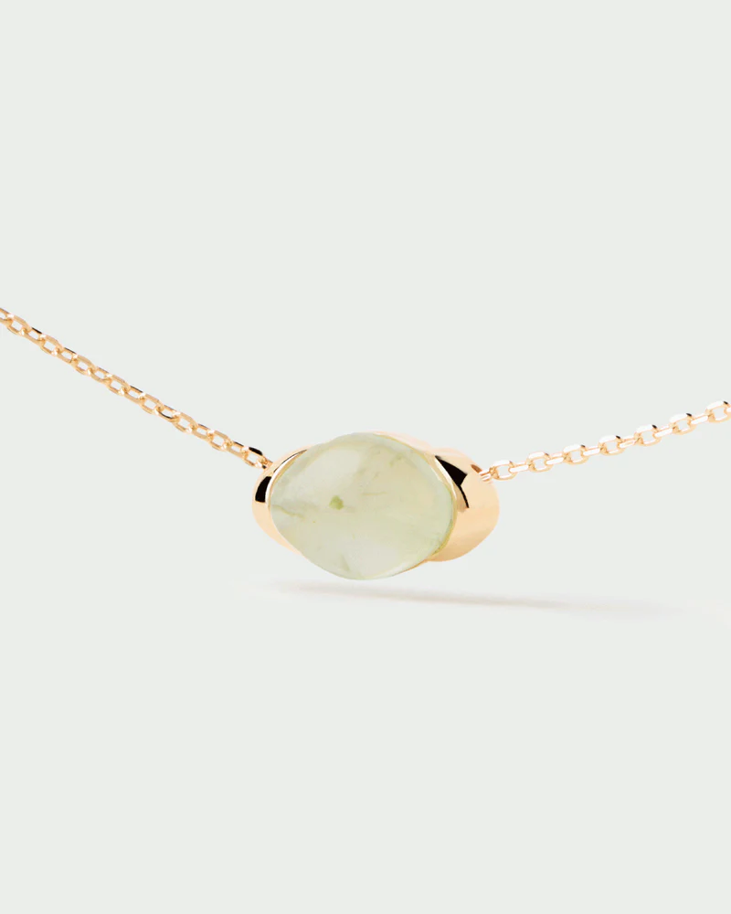 CO01 A22 U | PD PAOLA ESSENTIALS PREHNITE BAY NECKLACE Gold Plated Silver 925