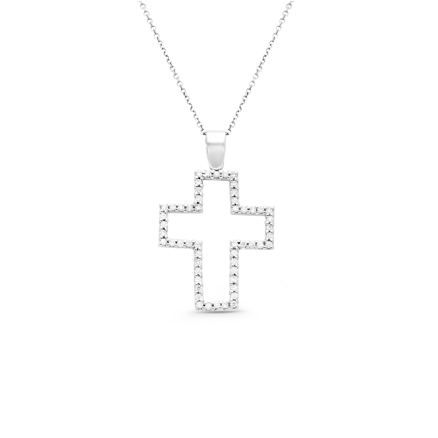 Cross in White Gold 18K with Diamonds 154860 | Cross in White Gold 18K with Diamonds