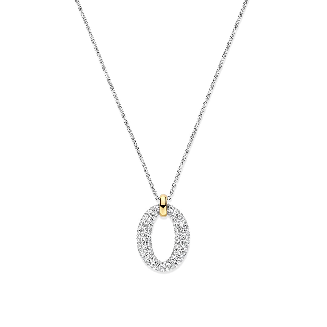 TI SENTO MILANO NECKLACE Two Tone Silver 925 with Cubic Zirconia 7b504368-3cde-49a6-9c89-afa8c94cd5e0