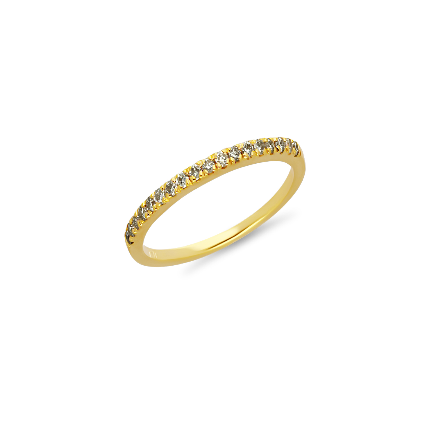 Half Eternity Ring in Yellow Gold 18K with Diamonds 192692 | Half Eternity Ring in Yellow Gold 18K with Diamonds