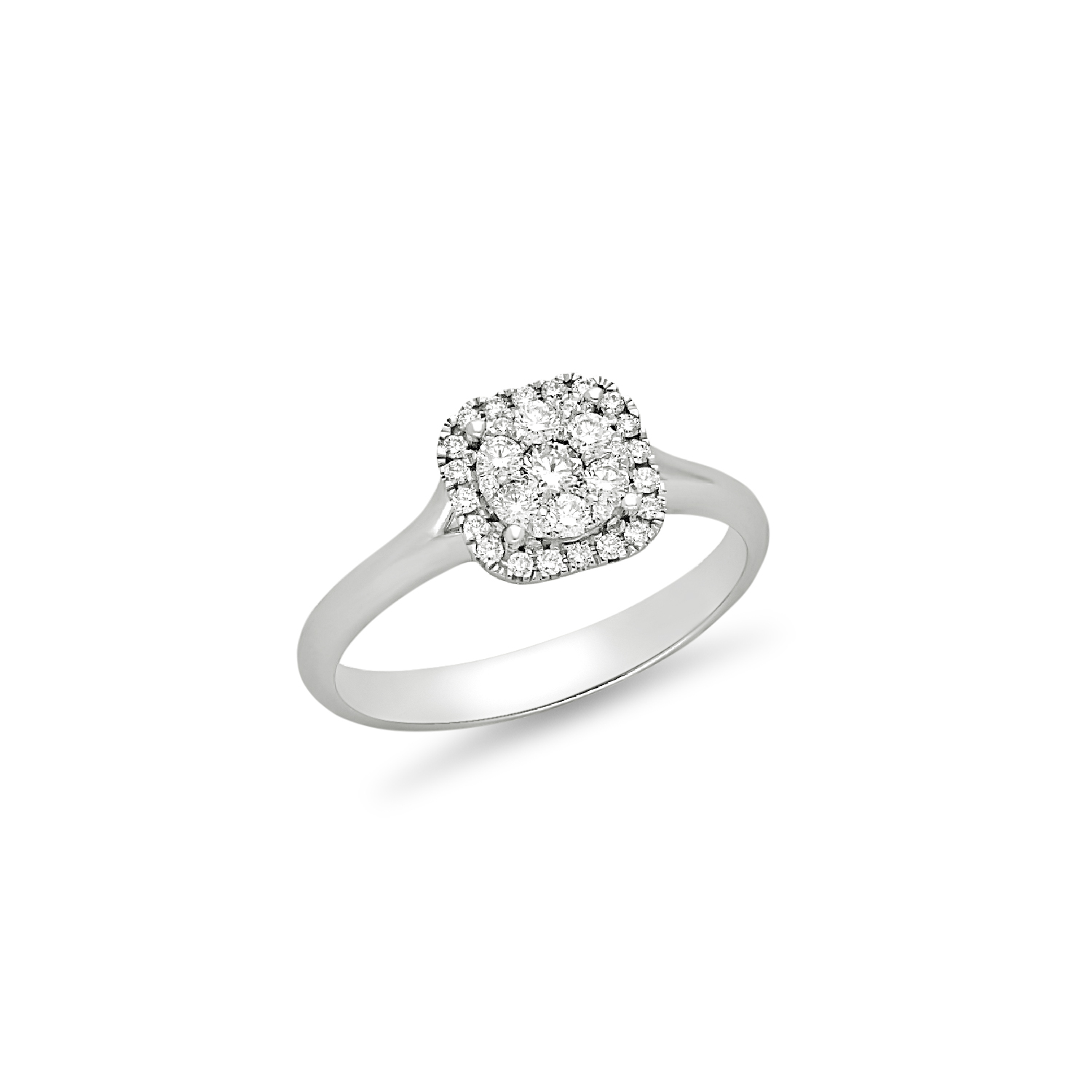 DIAMOND JOOLS Rosette Ring in White Gold 18K with Diamonds 194052 | DIAMOND JOOLS Rosette Ring in White Gold 18K with Diamonds