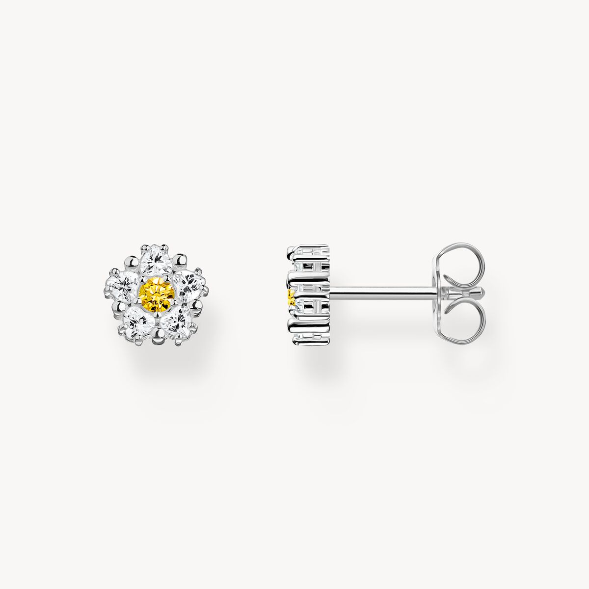 THOMAS SABO Silver Small Flower Ear Studs Lovely Daisy 748996fb-49bb-47ca-baa7-f8b2d2bff722