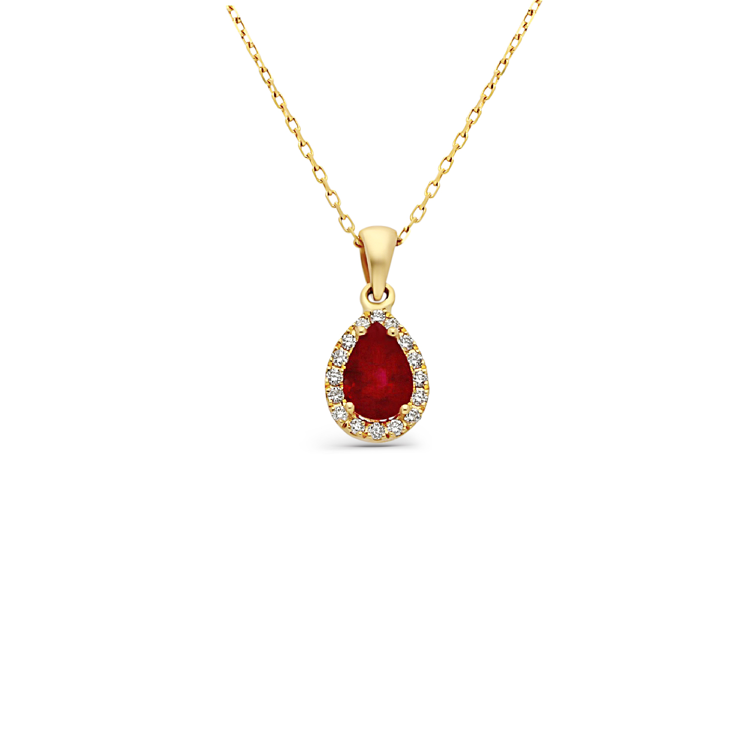 Rosette Necklace with Ruby & Diamonds 194370 | Rosette Necklace with Ruby & Diamonds