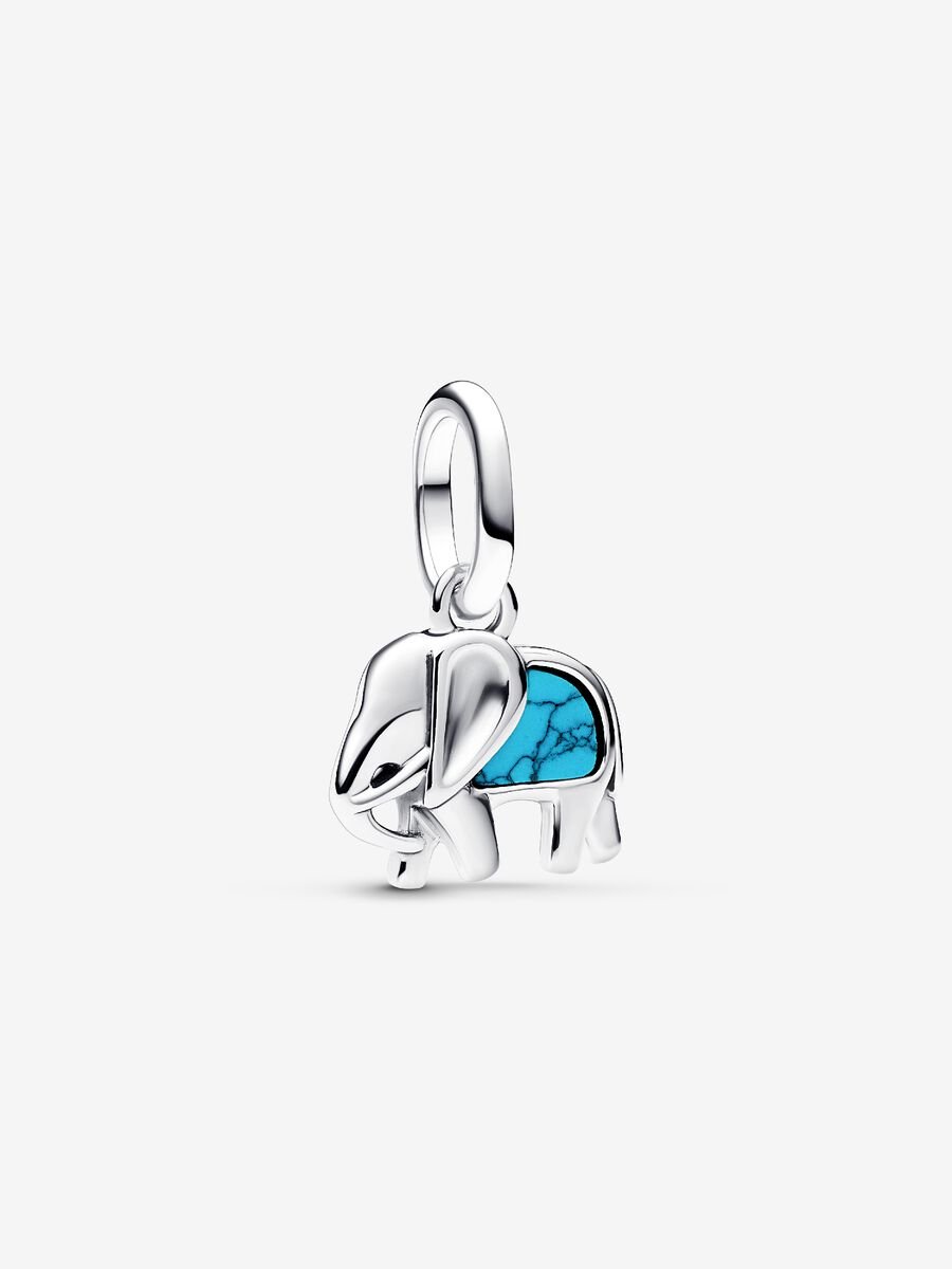 793858C01 | PANDORA ME / MOMENTS Turquoise-Colored Elephant Mini Dangle Charm
