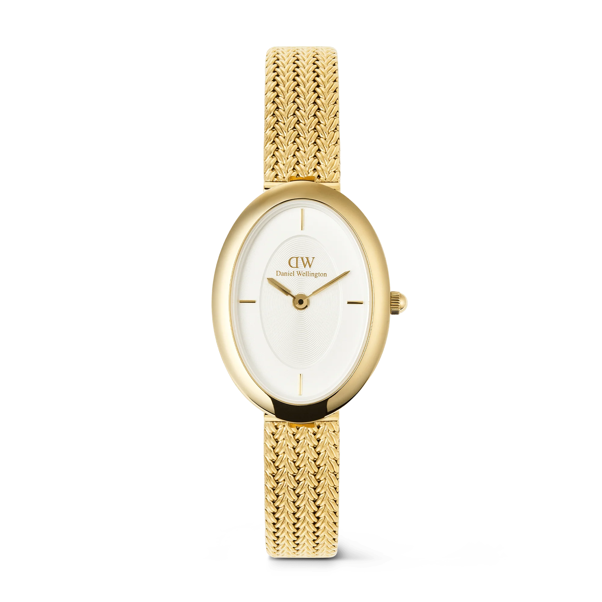 DW00100882 | DANIEL WELLINGTON Juliette Braided Mesh White Sunray Gold Stainless Steel Bracelet