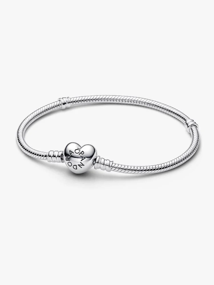590719 18 | PANDORA MOMENTS Heart Clasp Snake Chain Bracelet