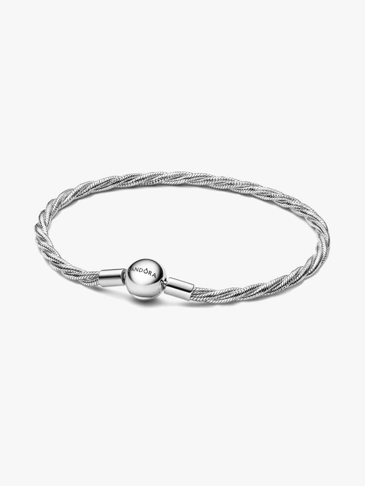 PANDORA MOMENTS Round Pandora Clasp Twisted Snake Chain 593757C00 19 | PANDORA MOMENTS Round Pandora Clasp Twisted Snake Chain