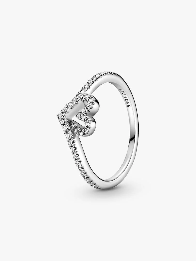199302C01 50 | PANDORA ΤΙΜΕLESS Sparkling Wishbone Heart Ring
