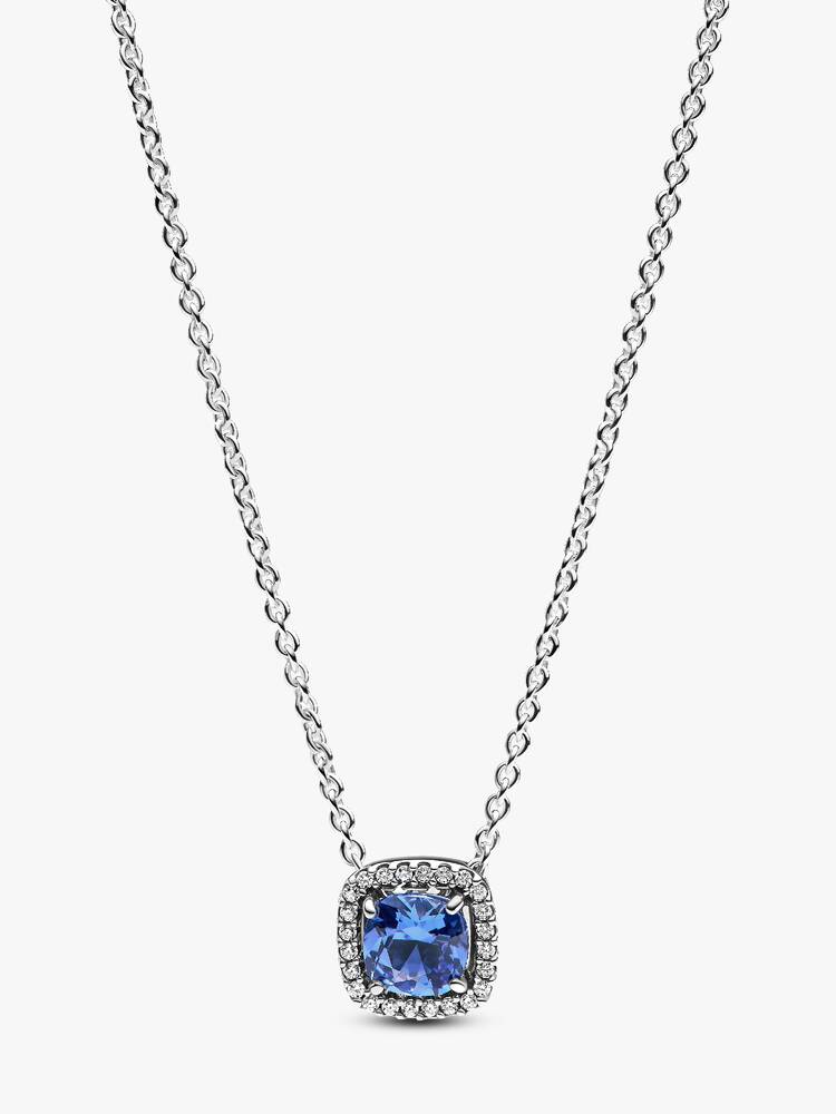 393560C01 45 | PANDORA TIMELESS Sparkling Square Blue Halo Pendant Necklace