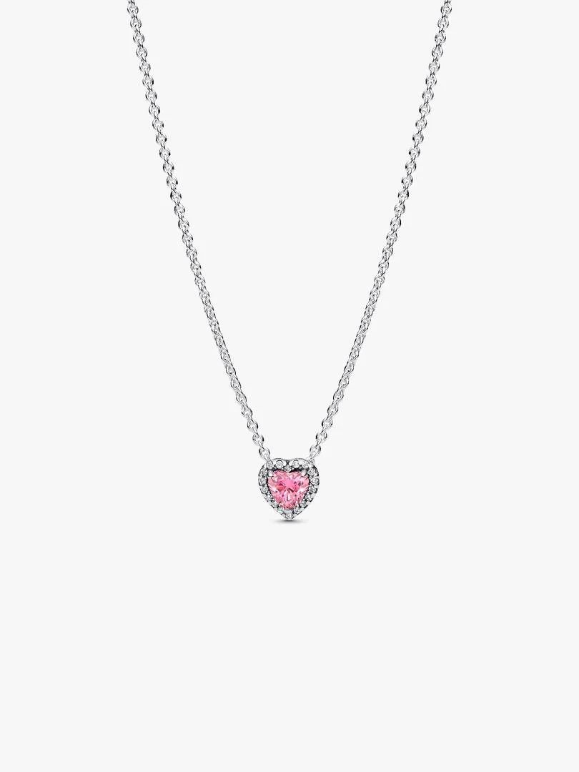 PANDORA TIMELESS Pink Elevated Heart Necklace 398425C02 45 | PANDORA TIMELESS Pink Elevated Heart Necklace